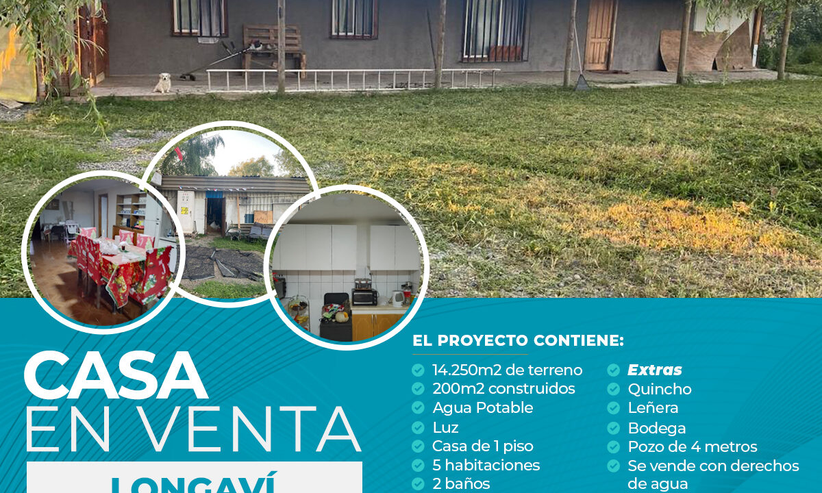 CASA EN VENTA CON TERRENO, LA TERCERA LONGAVI copia