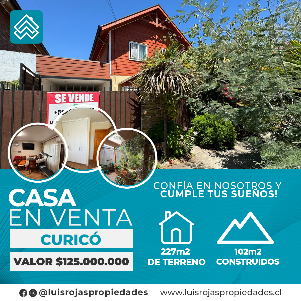 Casa en venta Valles del Boldo, Curicó