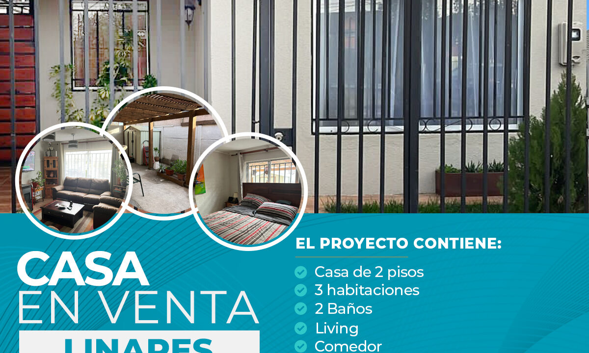 CASA EN VENTA VILLA LOS PORTONES, LINARES $100.000 copia