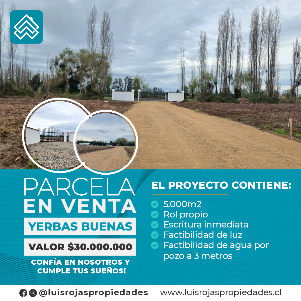 Parcela en venta hacienda colonial La Faja, Yerbas Buenas