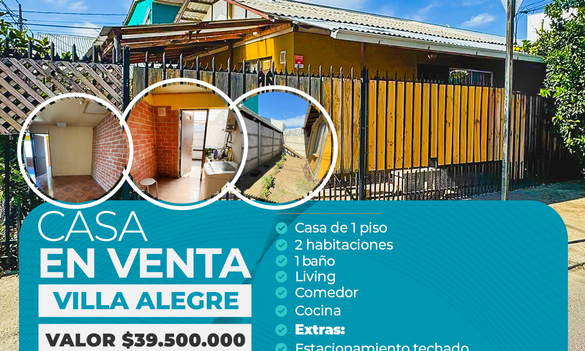 CASA EN VENTA VILLA ALEGRE $39.500 copia