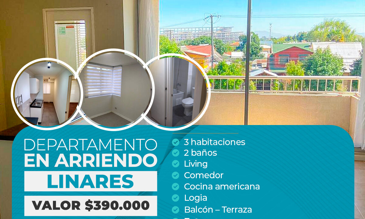 DEPARTAMENTO EN ARRIENDO CONDOMINIO LA REINA LINARES $390.000 copia